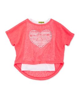 2 Piece Boxy Heart Top, Pink, 7 12