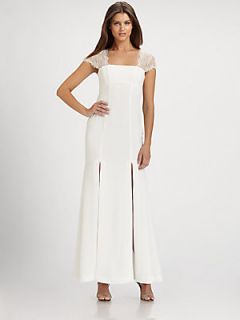 BCBGMAXAZRIA Evangelina Gown   Off White