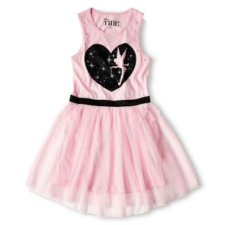 Disney Tinker Bell Glitter Heart Dress   Girls 6 16, Pink, Girls