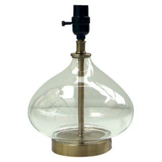 Threshold Squat Glass Lamp Base   Brass Small