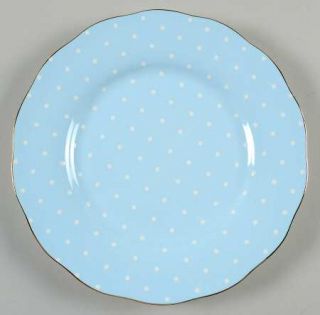 Royal Albert Polka Blue Salad Plate, Fine China Dinnerware   White Dots,Blue Bac