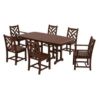 POLYWOOD Chippendale Dining Set   Seats 6 Slate Grey   PWS121 1 GY