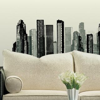 Cityscape Peel and Stick Giant Wall Decal   38W x 17H inches Multicolor  