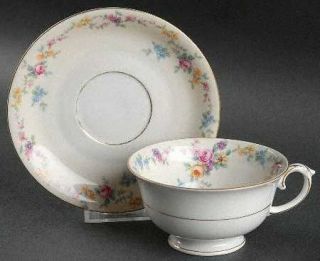 Baronet Barbara (Gold Trim) Footed Cup & Saucer Set, Fine China Dinnerware   Pin