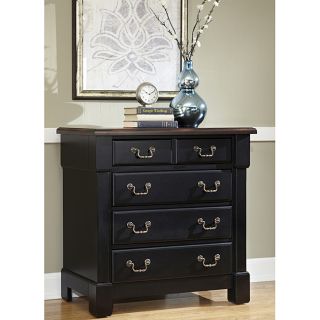 The Aspen Collection Rustic Cherry And Black Drawer Chest
