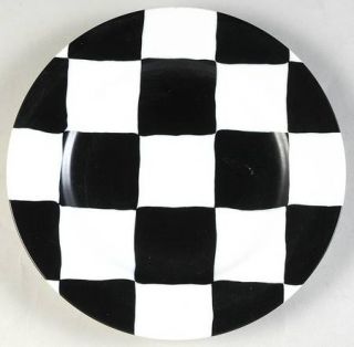 Taitu Piazza Salad Plate, Fine China Dinnerware   Black & White Squares