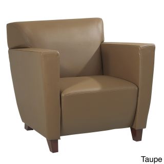 Office Star Products Black Leather Club Chair (Taupe, black Weight capacity 300 lbs Dimensions 30.75 inches high x 32 inches wide x 33.5 inches deep Seat size 22 inches wide x 20 inches deep Back size 22 inches wide x 16 inches high Seat height 17.25