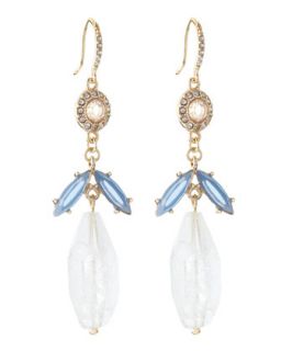 Geometric Faceted Crystal Drop Earrings, Montana Blue