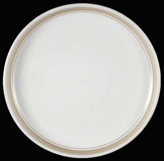 Denby Langley Gourmet Salad Plate, Fine China Dinnerware   White & Tan Bands, Co