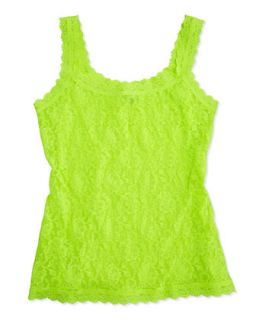 Sheer Floral Lace Camisole, Apple Zing