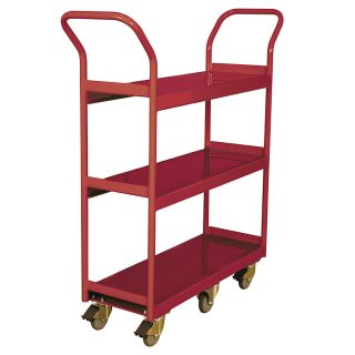 Wesco Narrow Aisle Cart   3 Shelves   18W   18X36