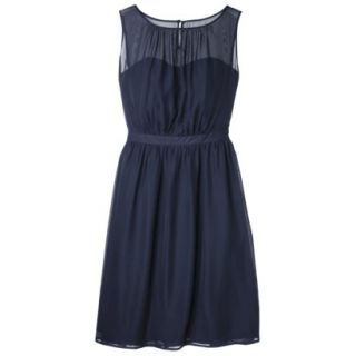 TEVOLIO Womens Plus Size Chiffon Illusion Sleeveless Dress   Academy Blue   26W