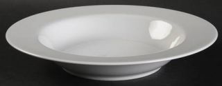 Crate & Barrel China Cbl29 Large Rim Soup Bowl, Fine China Dinnerware   All Whit