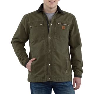 Sandstone Multi Pocket Quilt Lined Jacket   Army Green, 3XL, Model# J285