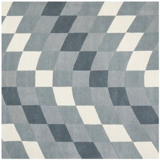 Handmade New Zealand Wool Matrix Grey Rug (6 Square)