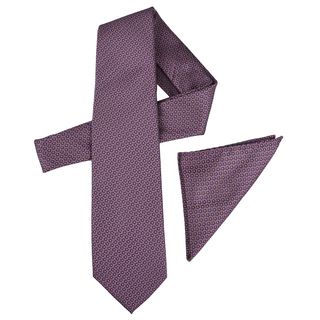 Vance Mens Floral Print Silk Touch Purple Microfiber Tie And Hanky Set
