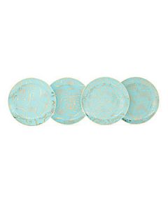 Patterned Dessert Plates/Set of 4   Blue