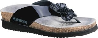 Womens Mephisto Violette   Black Patent/Black Flower Casual Shoes