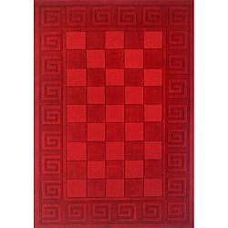 Hand tufted Manhattan Red Wool Rug (80 X 110)