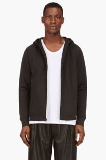 T By Alexander Wang Black Accent Seams Hooded Sweater