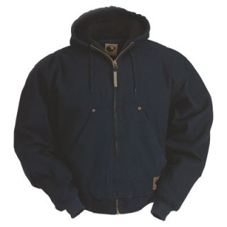 Berne Original Washed Hooded Jacket   Quilt Lined, Navy, XL, Model# HJ375