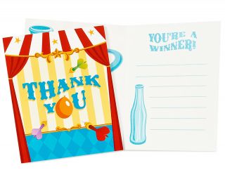 Carnival Games Thank You Notes