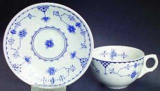 Franciscan Denmark Blue Flat Cup & Saucer Set, Fine China Dinnerware   Blue Flor