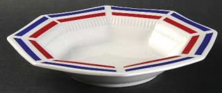 Independence Yankee Doodle Rim Soup Bowl, Fine China Dinnerware   Red&Blue Bands