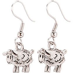 Charming Accents French Wire Steel Sheep Earrings With Hooked Backs