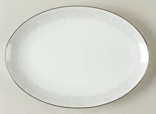 Sango Canterbury 12 Oval Serving Platter, Fine China Dinnerware   White Flowers