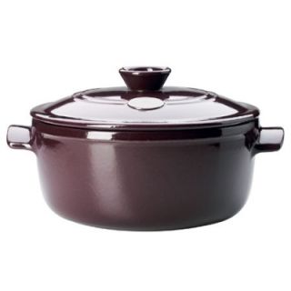 Emile Henry 7 qt Ceramic Flame Top Round Stew Pot With Lid, Figue Purple