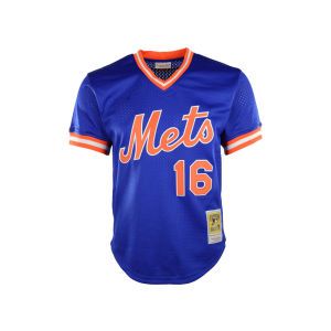 New York Mets Gooden Mitchell and Ness MLB Auth Mesh Batting Practice V Neck Jersey