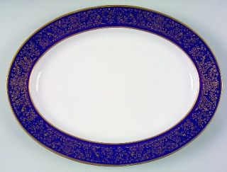 Noritake Noblesse 13 Oval Serving Platter, Fine China Dinnerware   Cobalt Band,