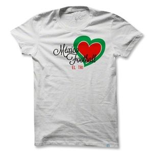 Objectivo Womens Mexico Heart Soccer T Shirt (White)