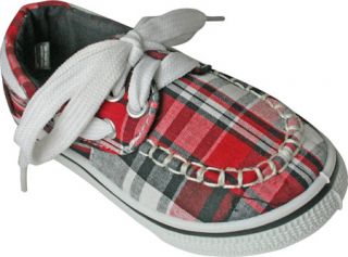 Childrens Dawgs Kaymann Boat Shoe   Red Plaid Casual Shoes