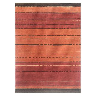 Hand knotted Red/ Orange Wool/ Silk Rug (56 X 86)