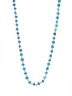 MIJA Apatite & 18K Yellow Gold Vermeil Chain Necklace   Blue