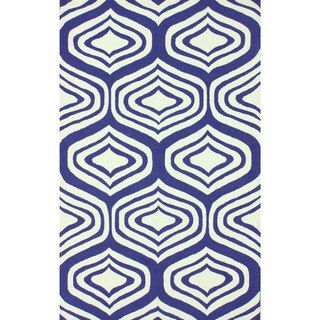 Nuloom Handmade Retro Blue Wool Rug (76 X 96) (IvoryPattern AbstractTip We recommend the use of a non skid pad to keep the rug in place on smooth surfaces.All rug sizes are approximate. Due to the difference of monitor colors, some rug colors may vary s