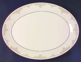Royal Doulton Giselle 16 Oval Serving Platter, Fine China Dinnerware   Plat Tri