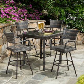 Tutto All Weather Wicker Bar Height Dining Set   Seats 4 Multicolor   43 1309