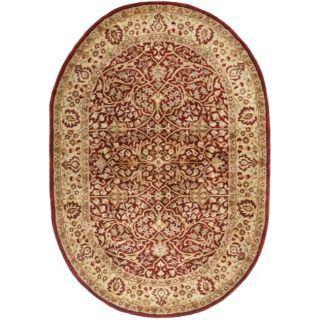 Handmade Persian Legend Rust and beige Oval Wool Rug (76 X 96)