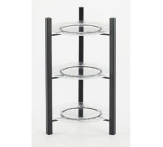 Cal Mil 3 Tier Plate Stand Only   Holds 8 Plates, Black