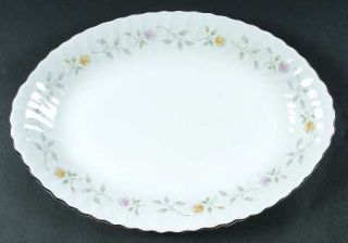 Syracuse Brae Loch 14 Oval Serving Platter, Fine China Dinnerware   Pink&Yellow