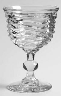 Duncan & Miller Caribbean Clear Wine Glass   Stem #112, Clear, Wavy Deco Design