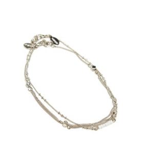 Silver AEO Double Strand Anklet, Womens One Size