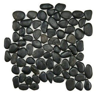 Somertile 12x12 in Riverbed Black Natural Stone Mosaic Tile (pack Of 10)