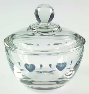 Corning Blue Hearts Glassware Sugar Bowl & Lid, Fine China Dinnerware   Corelle,