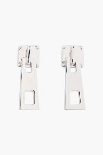 Eddie Borgo Silver Zip Slider Stud Earrings