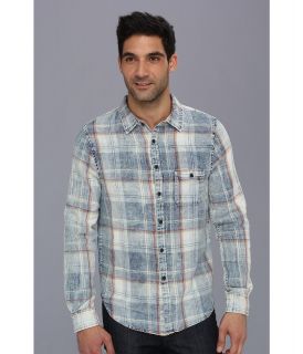 Joes Jeans Distressed Plaid Relaxed Single Pocket Woven Mens Long Sleeve Button Up (Black)