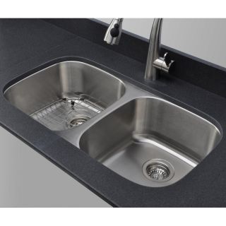 Wells Sinkware 18 Gauge 50/50 Equal Double Bowl Undermount Stainless Steel Kitchen Sink